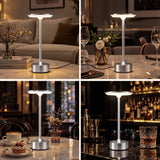 Artiss Silver Touch Table Lamp, Warm to Cool White LED, Dimmable 3000-6000K 24 LEDs, Type-C.