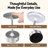 Artiss Silver Touch Table Lamp, Warm to Cool White LED, Dimmable 3000-6000K 24 LEDs, Type-C.