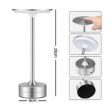 Artiss Silver Touch Table Lamp, Warm to Cool White LED, Dimmable 3000-6000K 24 LEDs, Type-C.