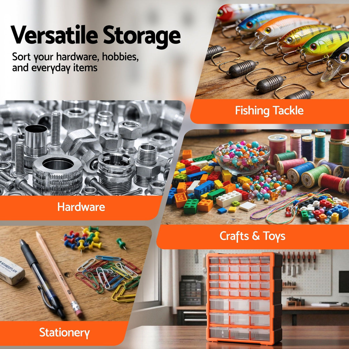Giantz 39-Drawer Tool Storage Cabinet Anti-Drop Hardware Organizer