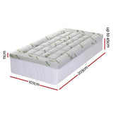 Giselle Bedding 1500GSM Pillowtop Mattress Topper Bamboo Mattress Pad for Back Pain Relief Washable 11cm Thick Bed Cover with 45cm Deep Pocket King Single