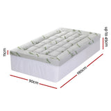 Giselle Bedding 1500GSM Pillowtop Mattress Topper Bamboo Mattress Pad for Back Pain Relief Washable 11cm Thick Bed Cover with 45cm Deep Pocket Single