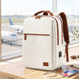 Wanderlite 20L Travel Laptop Backpack Carry On Work Bag with USB Port for Airlines Outdoor Business Beige.