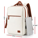 Wanderlite 20L Travel Laptop Backpack Carry On Work Bag with USB Port for Airlines Outdoor Business Beige.