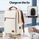 Wanderlite 20L Travel Laptop Backpack Carry On Work Bag with USB Port for Airlines Outdoor Business Beige.