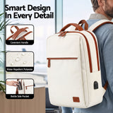 Wanderlite 20L Travel Laptop Backpack Carry On Work Bag with USB Port for Airlines Outdoor Business Beige.