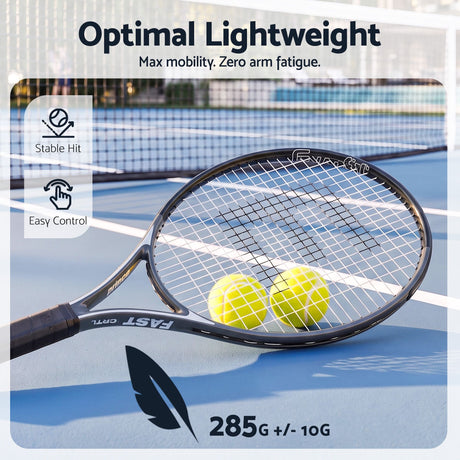 Everfit 27 Inch Tennis Racket Lightweight Racquet for Beginner Adult Players Black.