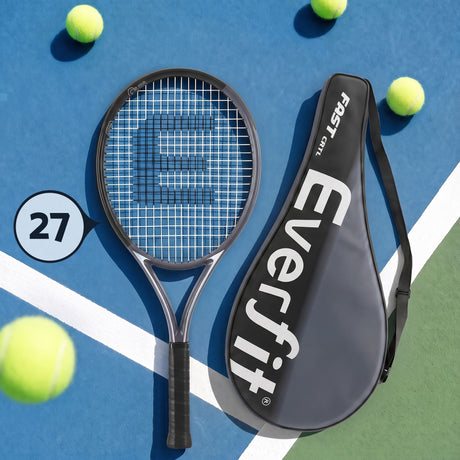 Everfit 27 Inch Tennis Racket Lightweight Racquet for Beginner Adult Players Black.