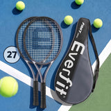 Everfit 27 inch tennis racket set of 2 in black