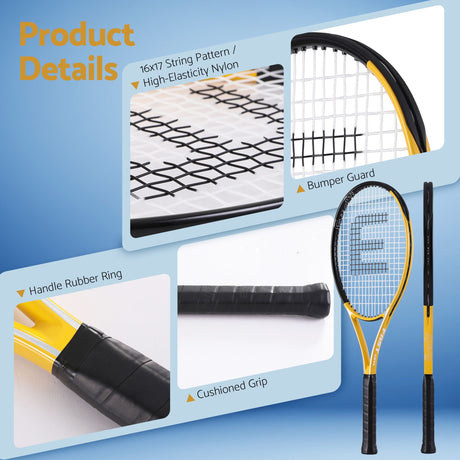 Everfit 27 Inch Tennis Racket Lightweight Racquet for Beginner Adult Players.