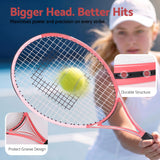 Everfit 27 Inch Tennis Racket Lightweight Racquet for Beginner Adult Players Pink