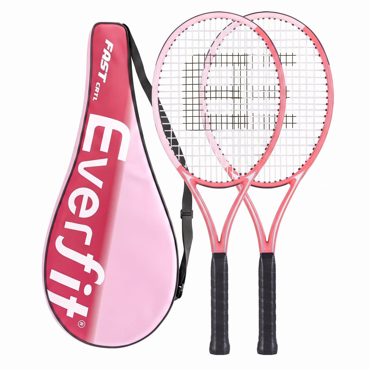 Everfit 27 inch tennis racket set of 2 in pink