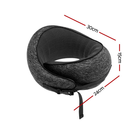 Dark grey memory foam pillows, breathable.