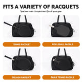 Everfit Tennis Tote Bag Gym Bag Sports Duffle Bags Holds 2 Rackets Black