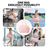 Everfit Tennis Tote Bag Gym Bag Sports Duffle Bags Holds 2 Rackets Pink