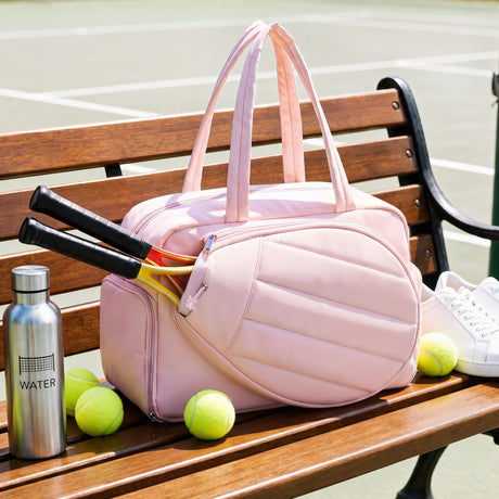 Everfit Tennis Tote Bag Gym Bag Sports Duffle Bags Holds 2 Rackets Pink.