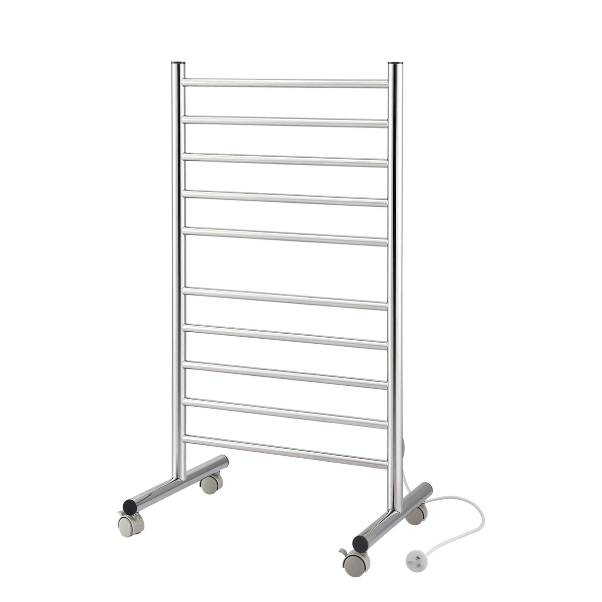 Devanti 10-Bar Freestanding Heated Towel Rail 3-5 Mins Fast Heating Electric Towel Warmer for Bathroom Winter Drying Stainless Steel Plug In 100W