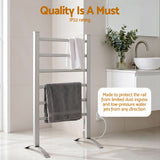 Devanti 6 bar freestanding heated towel rail, aluminium