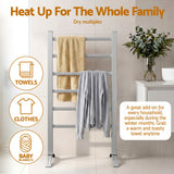 Devanti 6 bar freestanding heated towel rail, aluminium