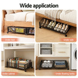 Artiss 2X Under Bed Storage Containers Metal Boxes Quilt Organiser with Wheels