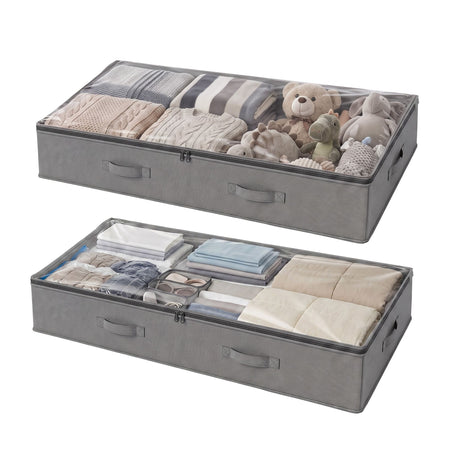 Grey containers boxes organiser, 90L, folds flat.
