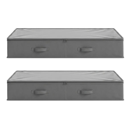 Grey containers boxes organiser, 90L, folds flat.