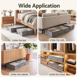 Artiss Under Bed Storage Containers X2 90L Boxes Organiser Clear Top Fabric Grey