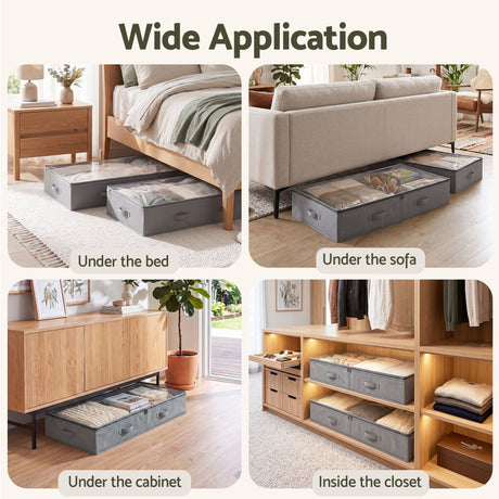 Grey containers boxes organiser, 90L, folds flat.