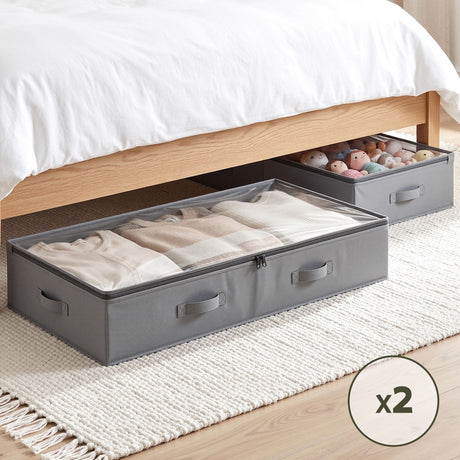 Grey containers boxes organiser, 90L, folds flat.