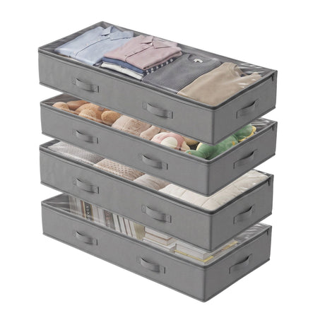 Grey containers boxes organiser, 90L, folds flat.