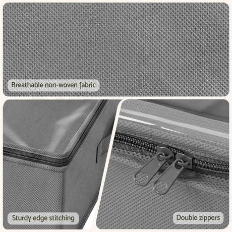 Grey containers boxes organiser, 90L, folds flat.
