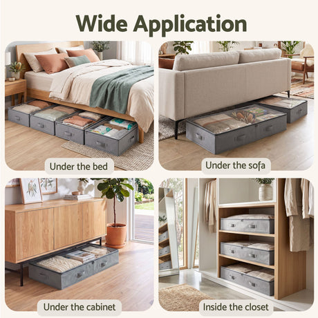 Grey containers boxes organiser, 90L, folds flat.