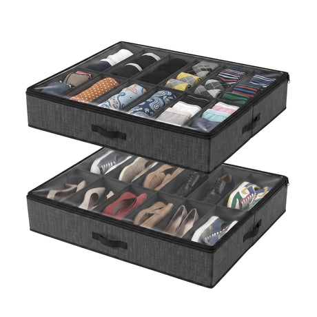 Grey containers box organiser, 12 pairs.