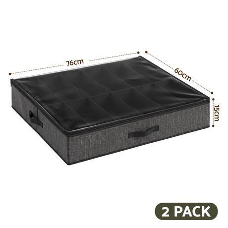 Grey containers box organiser, 12 pairs.