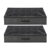 Artiss Under Bed Shoe Storage Containers X2 Box Organiser 12 Pairs Fabric Grey