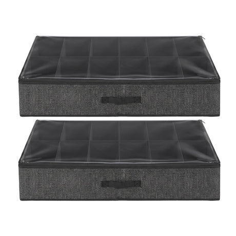 Grey containers box organiser, 12 pairs.