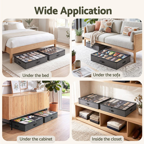 Grey containers box organiser, 12 pairs.
