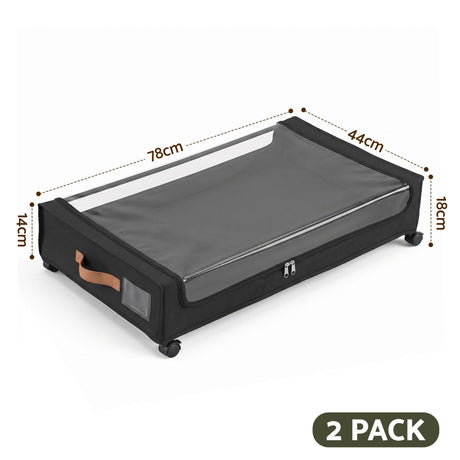 Artiss black clothes organiser wheels, 48L.