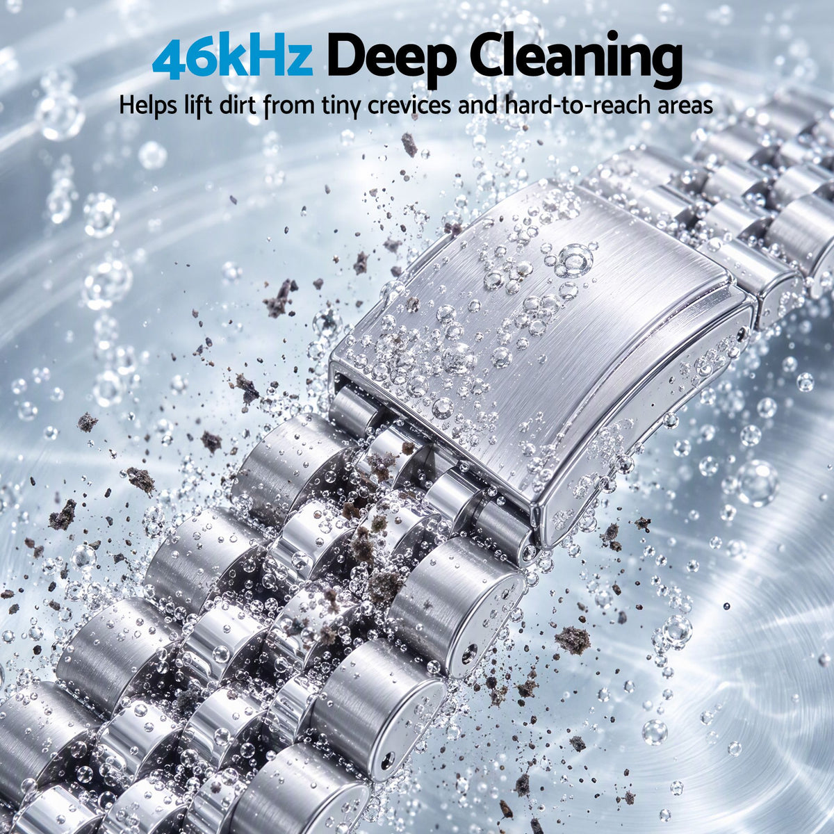 Devanti Ultrasonic Jewellery Cleaner 46kHz 400ml Cleaning Machine with Stainless Steel Tank White.