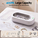 Devanti Ultrasonic Jewellery Cleaner 46kHz 400ml Cleaning Machine with Stainless Steel Tank White.