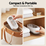 Devanti Ultrasonic Jewellery Cleaner 46kHz 400ml Cleaning Machine with Stainless Steel Tank White.