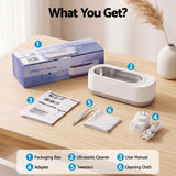 Devanti Ultrasonic Jewellery Cleaner 46kHz 400ml Cleaning Machine with Stainless Steel Tank White.