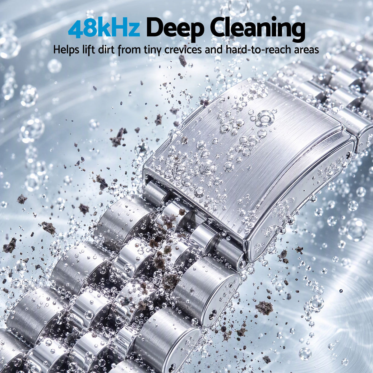 Devanti Ultrasonic Cleaner 700mL 48kHz Jewellery Cleaning Machine with Stainless Steel Tank White.