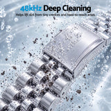 Devanti Ultrasonic Cleaner 700mL 48kHz Jewellery Cleaning Machine with Stainless Steel Tank White.