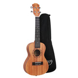 Alpha 26" Ukulele Natural Mahogany Tenor Beginner Gift with Carry Bag