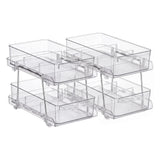 Artiss 2 Pack Clear Pull Out Cabinet Organiser 2 Tier Storage Drawers