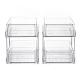 Artiss 2 Pack Clear Pull Out Cabinet Organiser 2 Tier Storage Drawers