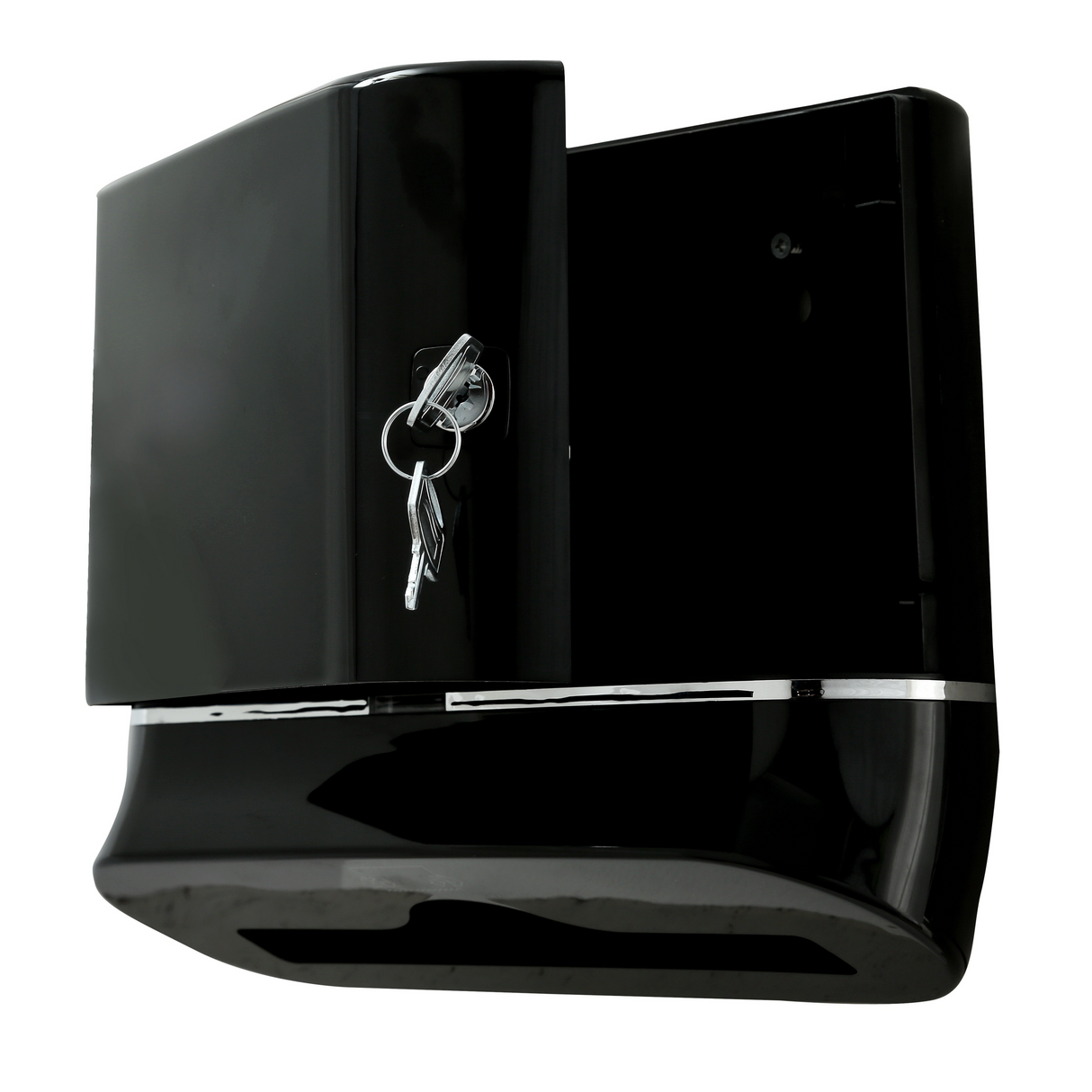Ultraslim Durable ABS Paper Towel Dispenser – Black, Lockable Wall-Mounted, Compatible with M & Z Fold Towels