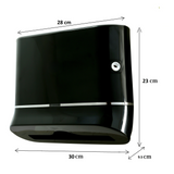 Ultraslim Durable ABS Paper Towel Dispenser – Black, Lockable Wall-Mounted, Compatible with M & Z Fold Towels
