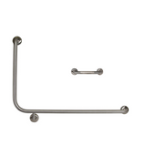 Dolphy 90 Flush Mount Side Wall Grab Rail RH 950x600mm Stainless Steel Silver